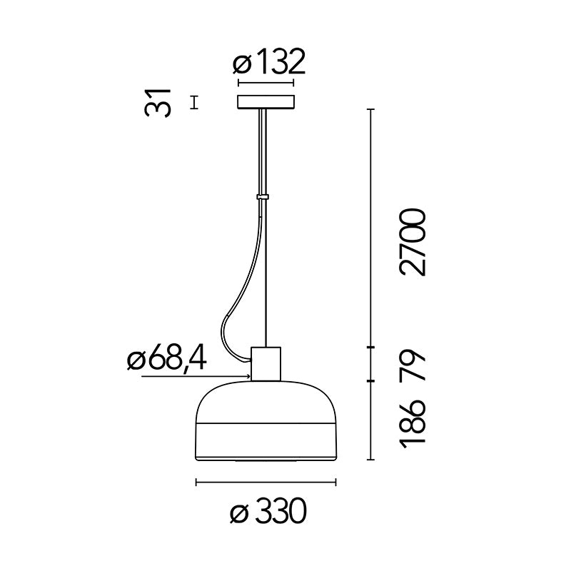Flos Bellhop Glass S1 Pendant Light – Display Model