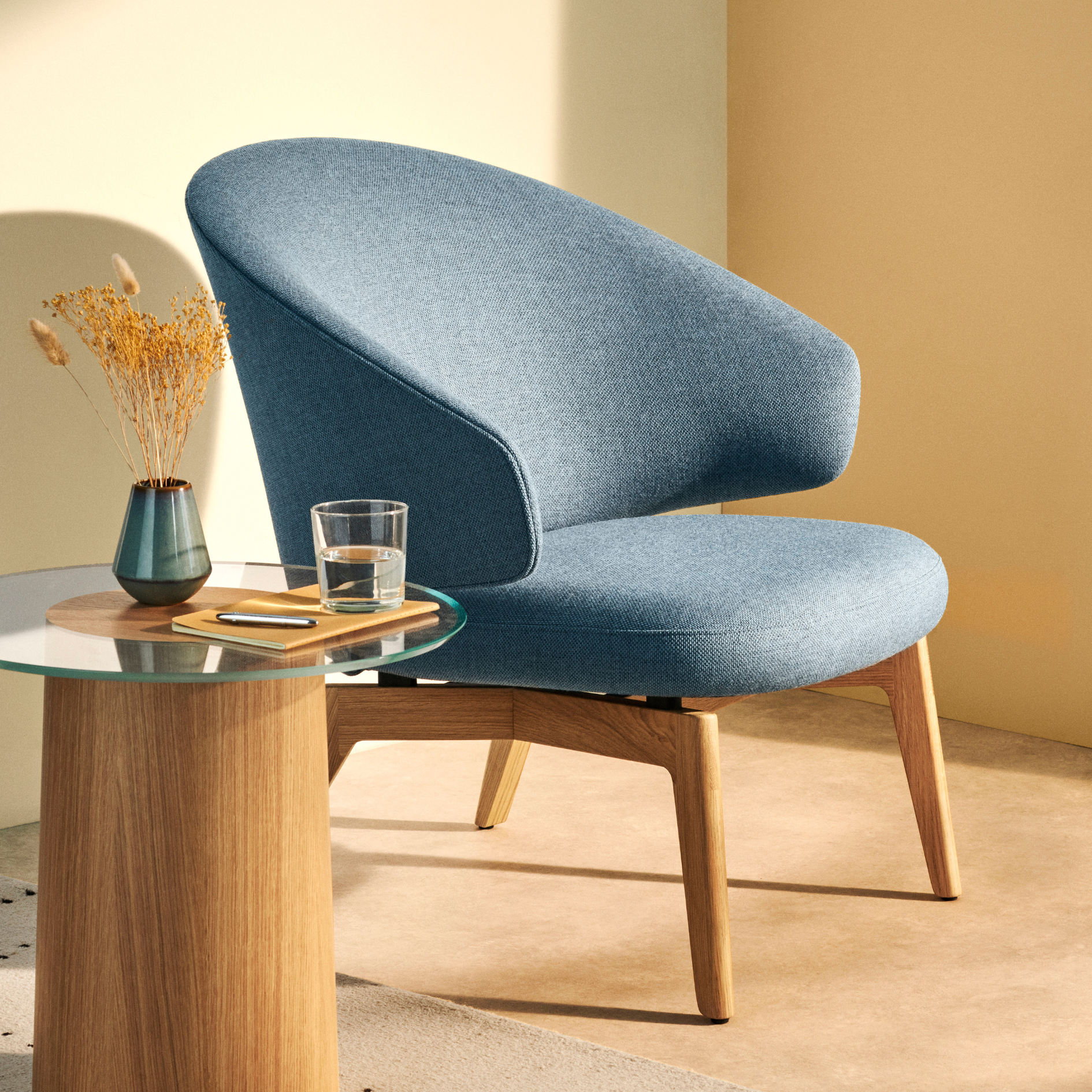 Let Lounge Chair Wooden Base